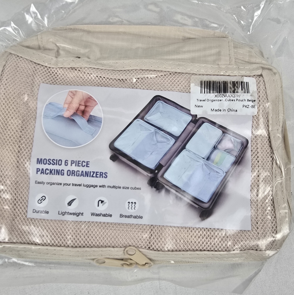 NWT Mossio Cream Packing Organizers - 6 Piece Set